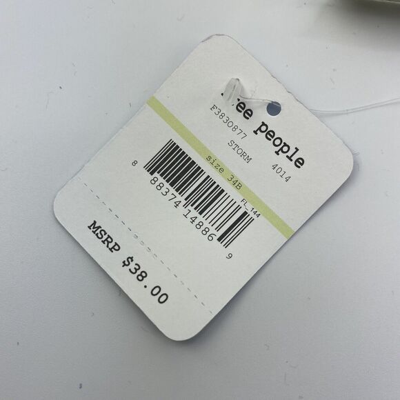 Free People Lace Triangle Wired Bra Navy Blue Storm Size 34B - Picture 6 of 6